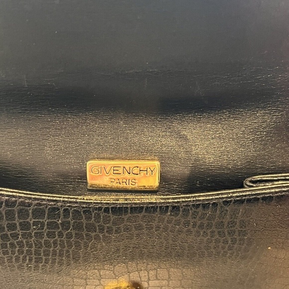 Vintage Givenchy Leather Clutch Bag Black Croc - Picture 5 of 9